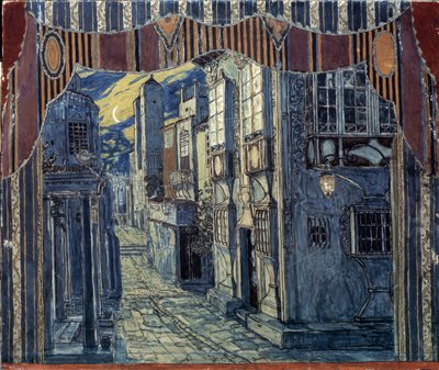 Set Design for The Barber of Seville by Aleksandr Jakovlevic Golovin